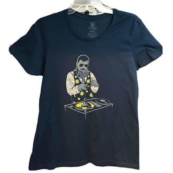 Teefury Blue Graphic T-Shirt XXXL 3XL DJ Preshrunk Unisex Lightweight Cotton New - Picture 1 of 5
